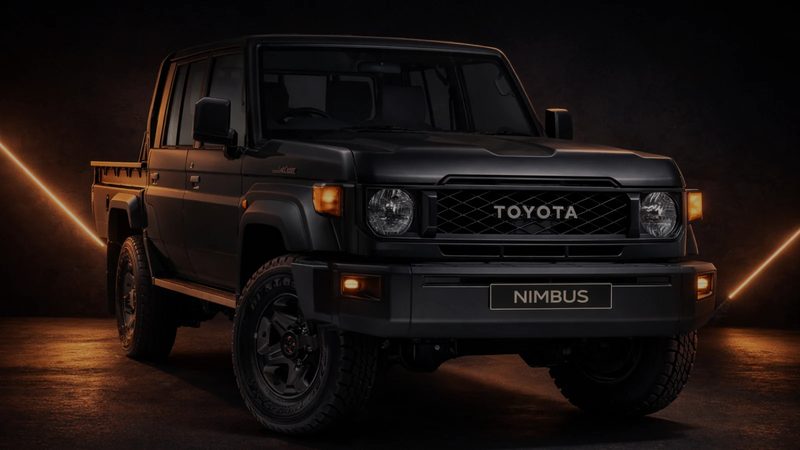 Black Toyota Land Cruiser 70 Series pick-up